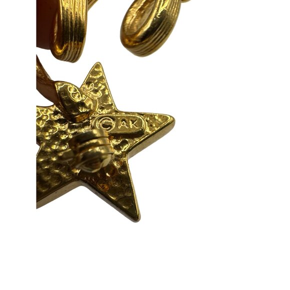 Anne Klein Shooting Star Brooch Pin Gold Tone Rising Star Vintage Swirl - Picture 7 of 10